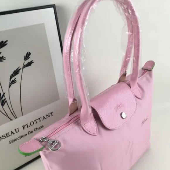 NWT Longchamp Le Pliage Original Large Shoulder Nylon Bag Tote IN Pink - Picture 3 of 8